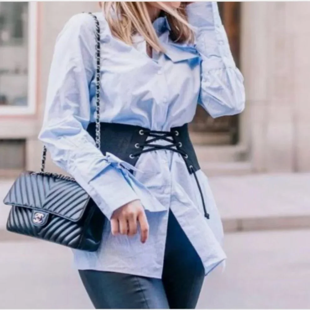 Zara Denim Corset with Laces